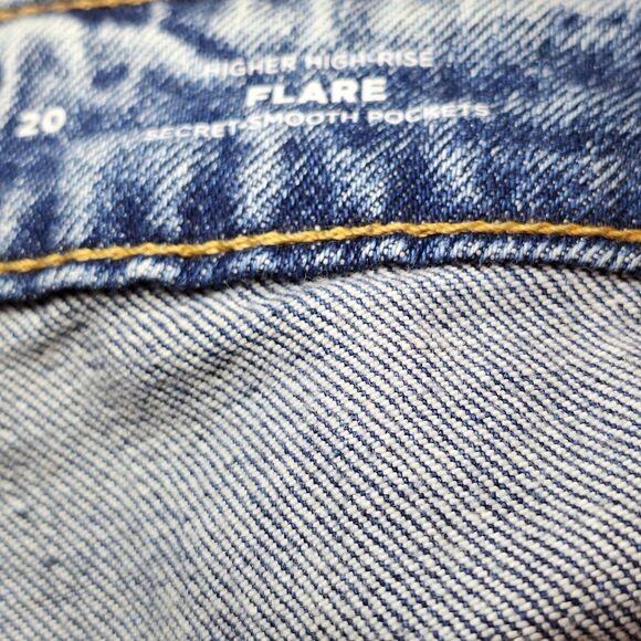 Old Navy Jean Womens 20 Blue Flare Higher High Rise Medium Wash Stretch Denim‎ - Picture 10 of 11